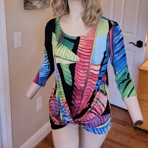 Eva Varro Twisted Front Top Blouse in Size M Medium Molly Pattern EXC